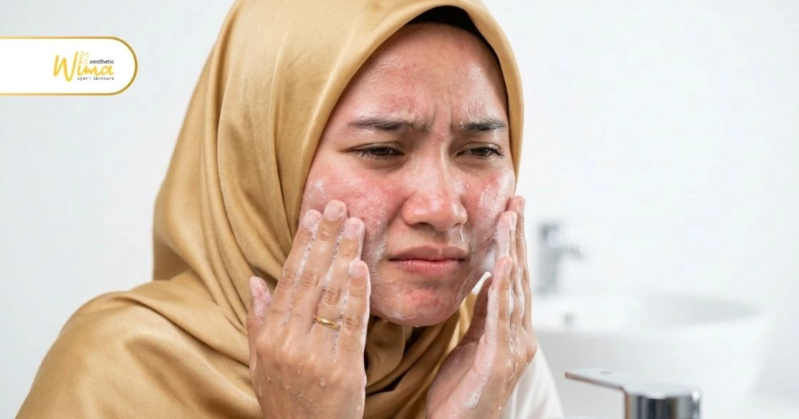 kulit wajah terasa perih setelah pakai skincare - wima aesthetic